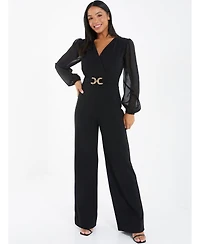 Quiz Women's Chiffon Buckle Palazzo Jumpsuit