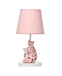 Lambs & Ivy Enchanted Safari Pink Leopard Lamp with Shade & Bulb
