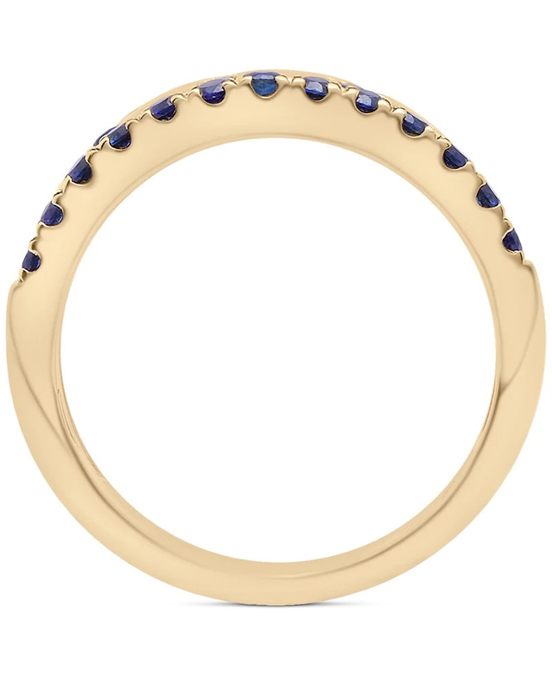 2-Pc. Set Lab-Grown Sapphire Stack Rings (5/8 ct. t.w.) in 14k Gold-Plated Sterling Silver