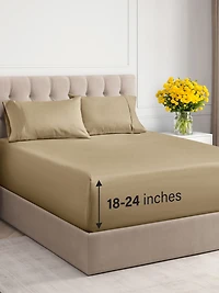 4 Piece Extra Deep Pocket Microfiber Sheet Set - Full