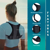 Pursonic Adjustable Posture Corrector With Back Support Bar & Breathable Upper Back Brace
