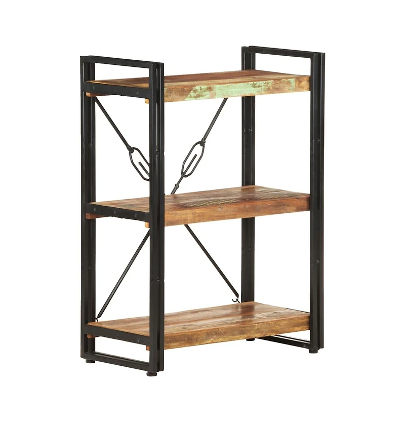 3-Tier Bookcase 23.6"x11.8"x31.5" Solid Reclaimed Wood