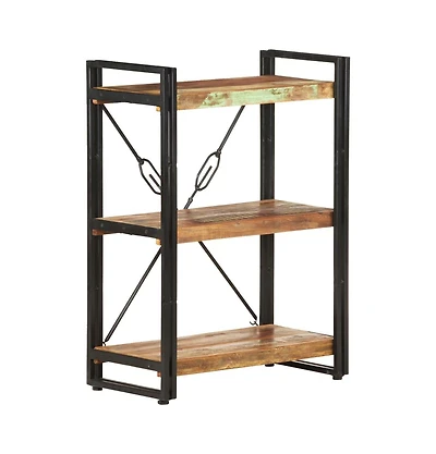 3-Tier Bookcase 23.6"x11.8"x31.5" Solid Reclaimed Wood