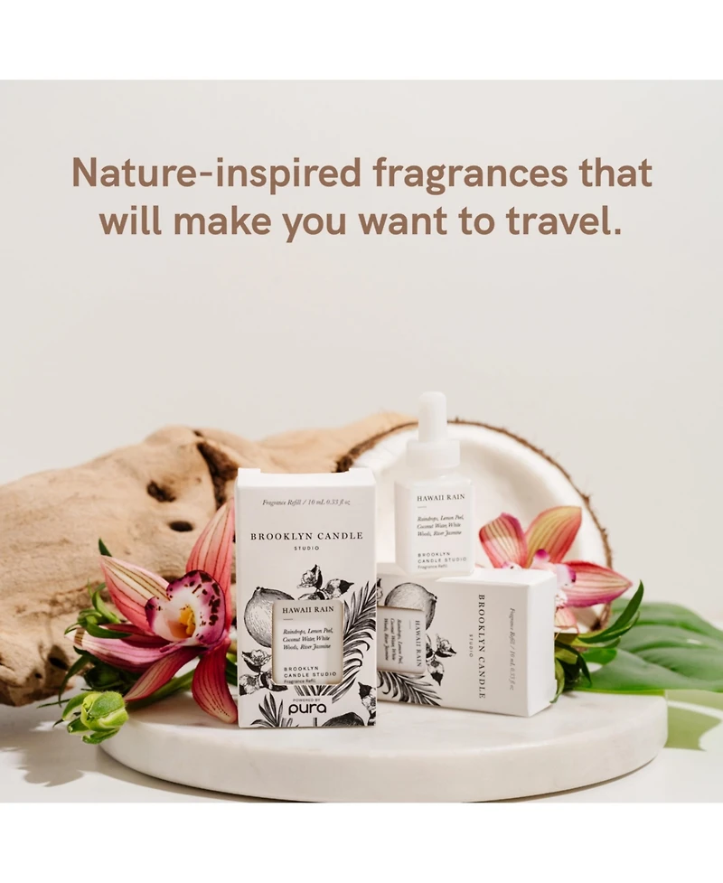 Pura Brooklyn Candle Studio - Hawaii Rain - Home Scent Refill - Smart Home Air Diffuser Fragrance - Up to 120-Hours of Luxury Fragrance per Vial