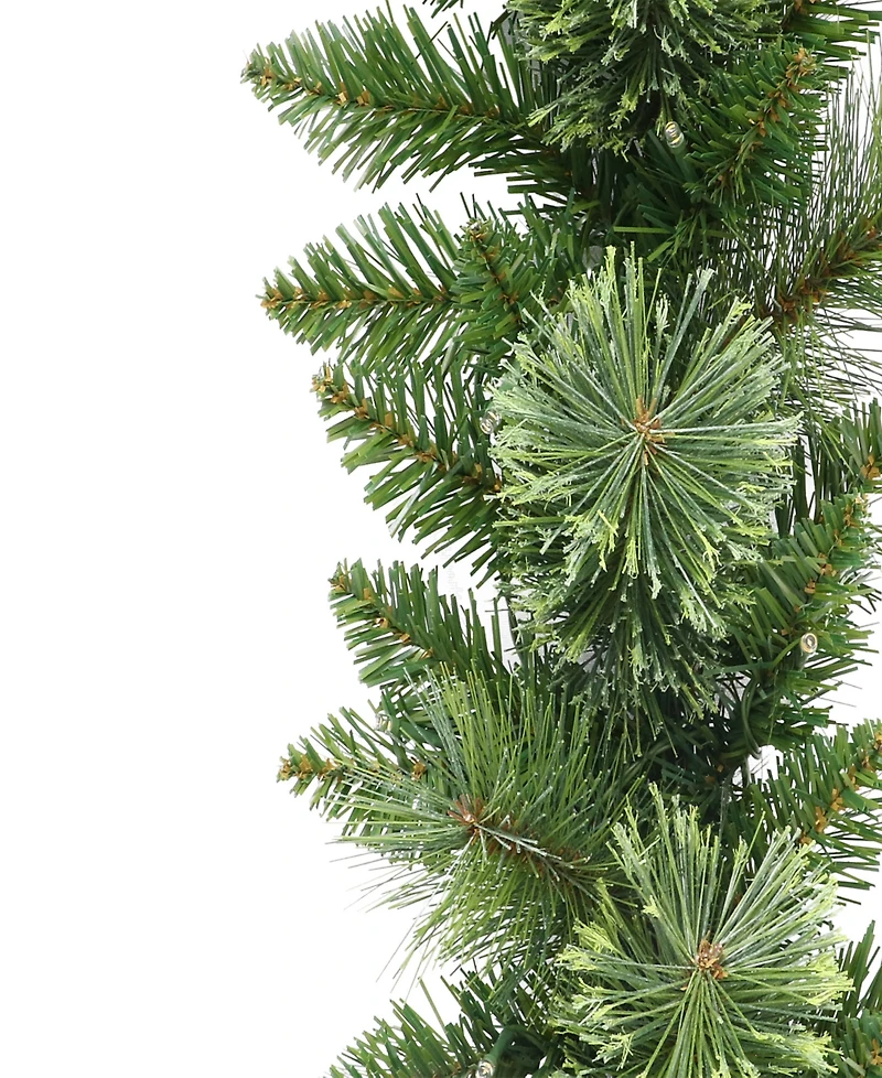 Puleo 9' x 10" Pre-Lit Garland with Battery Operated Timer