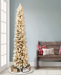 Puleo 6.5FT Pre-Lit Flocked Patagonia Pencil Artificial Tree