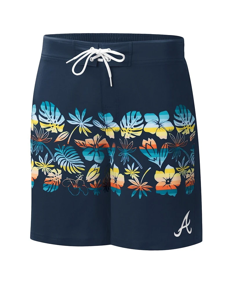 Men's G-iii Sports by Carl Banks Navy Atlanta Braves Breeze Volley Swim Shorts