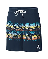 Men's G-iii Sports by Carl Banks Navy Atlanta Braves Breeze Volley Swim Shorts