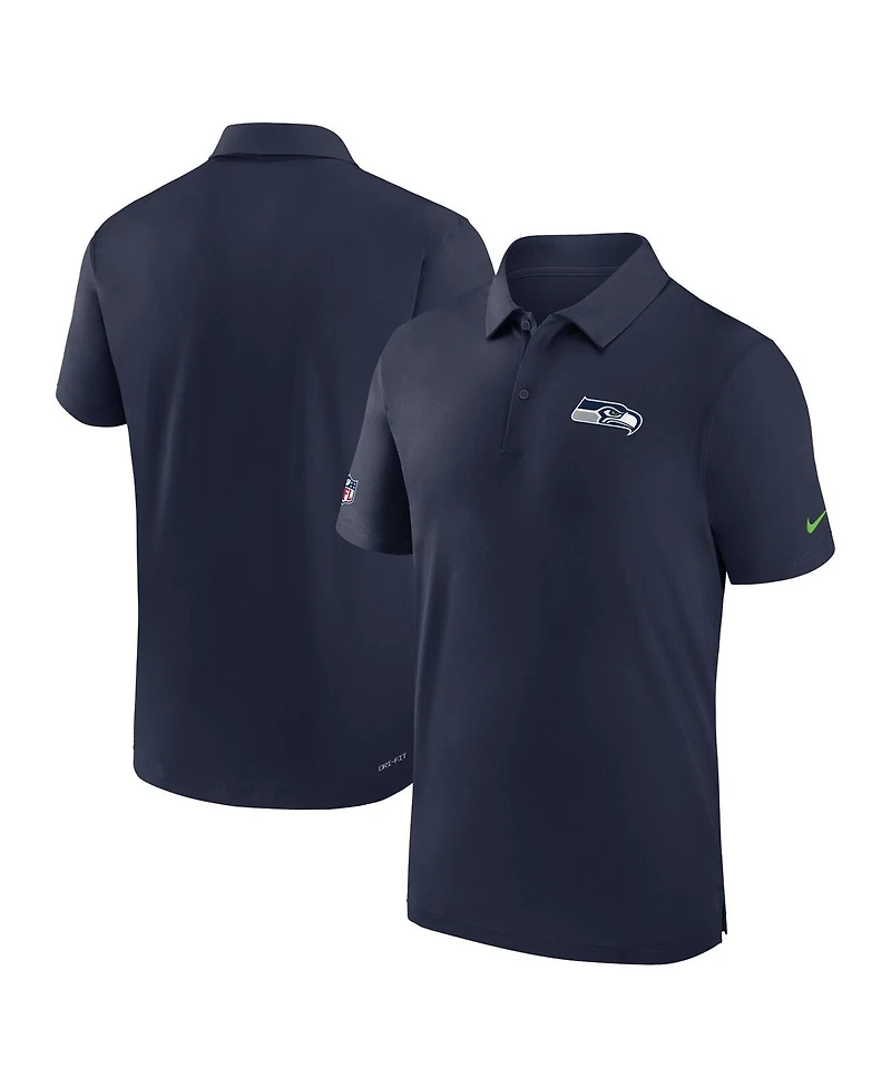 Men's Nike College Navy Seattle Seahawks Sideline Coaches Performance Polo Shirt