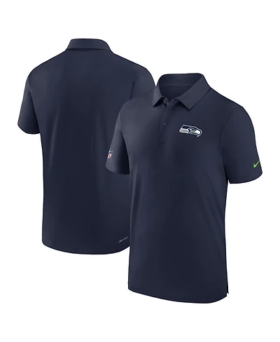 Men's Nike College Navy Seattle Seahawks Sideline Coaches Performance Polo Shirt
