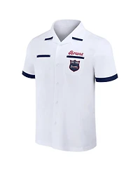 Men's Darius Rucker Collection by Fanatics White Atlanta Braves Bowling Button-Up Shirt