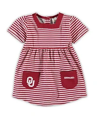 Girls Toddler Crimson Oklahoma Sooners Striped Dress with Pockets