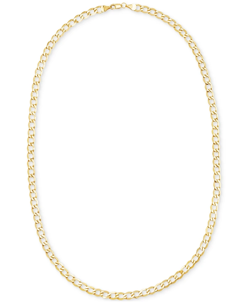 Lightweight 20" Curb Link Chain Necklace (5mm) in 14k Gold