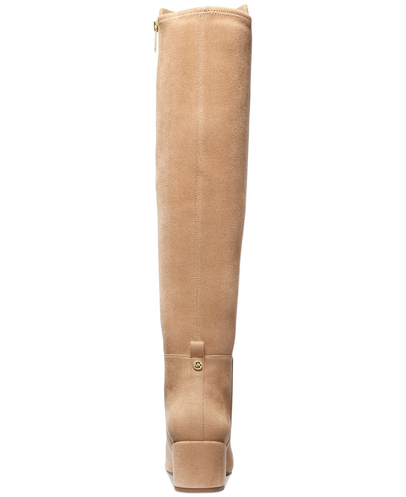 Michael Michael Kors Women's Braden Zip Up Suede Knee High Boots