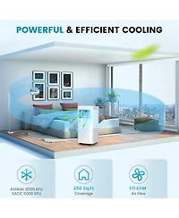 8000 Btu Portable Air Conditioner 4-in-1 Ac Unit with Cool Fan Dehum Sleep Mode