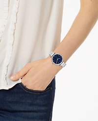 Jessica Carlyle Women's Silver-Tone Bracelet Watch 33mm Gift Set