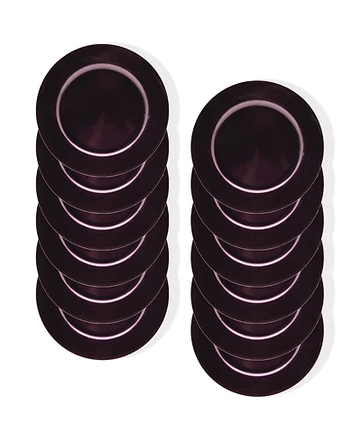 American Atelier Metallic Round Charger Plate 12 Piece Dinnerware Set, Service for 12