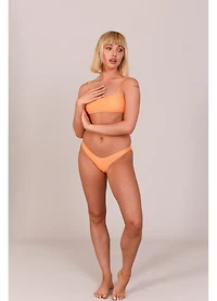 Oosc Women's Tangerine Squeeze Lace up Crop Bikini Top