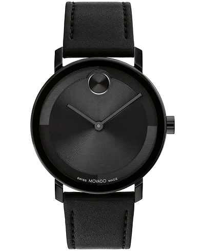 Movado Men's Bold Evolution 2.0 Swiss Quartz Black Leather Watch 40mm