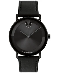 Movado Men's Bold Evolution 2.0 Swiss Quartz Black Leather Watch 40mm