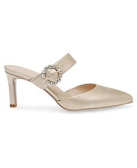 Anne Klein Women's Riri-c Imitation Pearl Buckle Mules