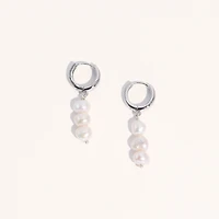 Joey Baby 18K Silver Plated Freshwater Pearls -Jackie Necklace & Jackie Earrings Set For Women