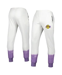 Men's Fisll Oatmeal Los Angeles Lakers Double Dribble Tie-Dye Fleece Jogger Pants