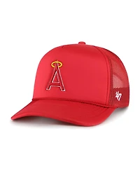 Men's '47 Brand Red Los Angeles Angels Foam Logo Trucker Adjustable Hat