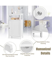 Bathroom Wooden Floor Cabinet Multifunction Storage Rack Organizer Stand