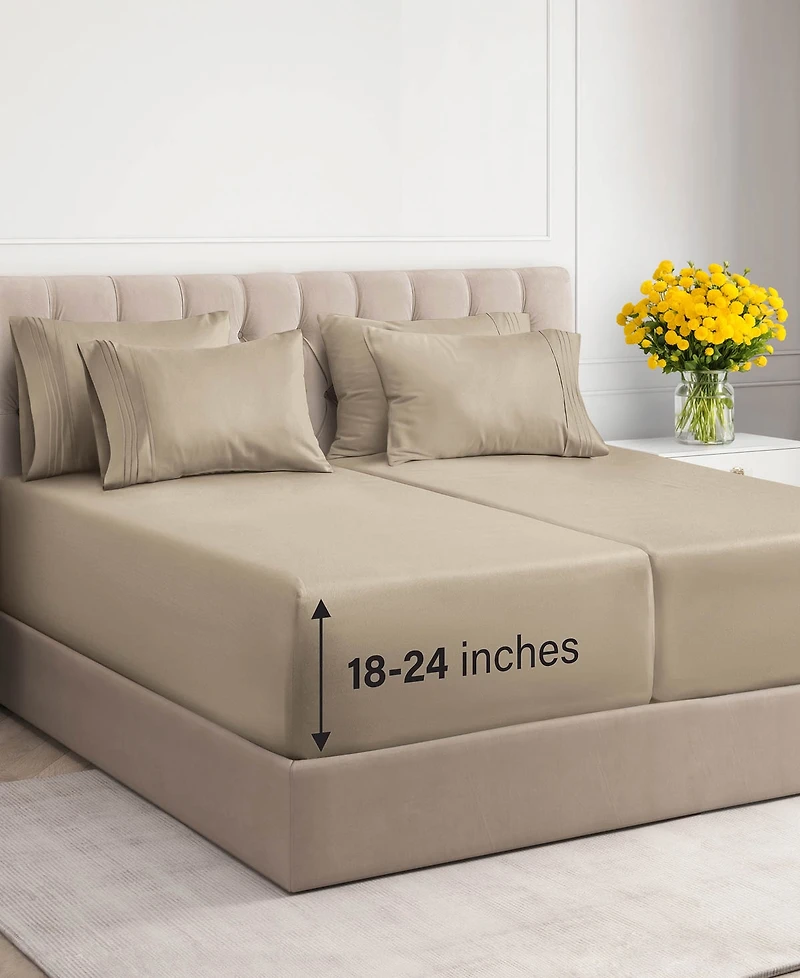 Microfiber Sheet Set 18" - 24" Inch Extra Deep Pocket Split King