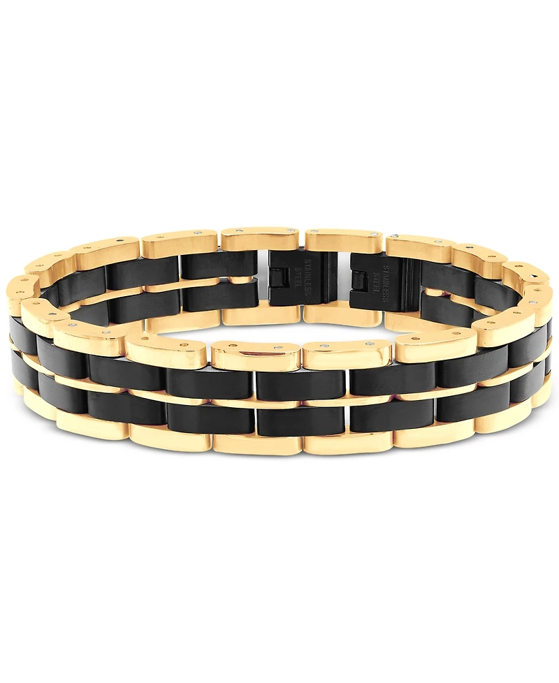 Blackjack Men's Watch Link Bracelet in Yellow and Black Ion-Plated Stainless Steel