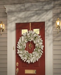 National Tree Company 30" Snowy Sheffield Spruce Wreath with Twinkly Led Lights