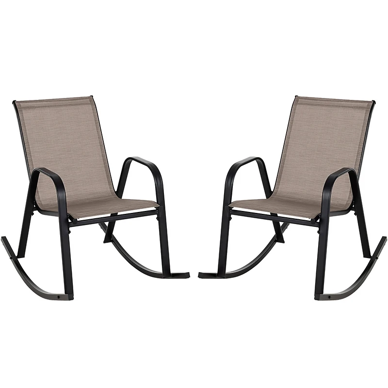 4 Pcs Patio Rocking Chair Heavy-Duty Metal Rocker Outdoor Anti-Slip