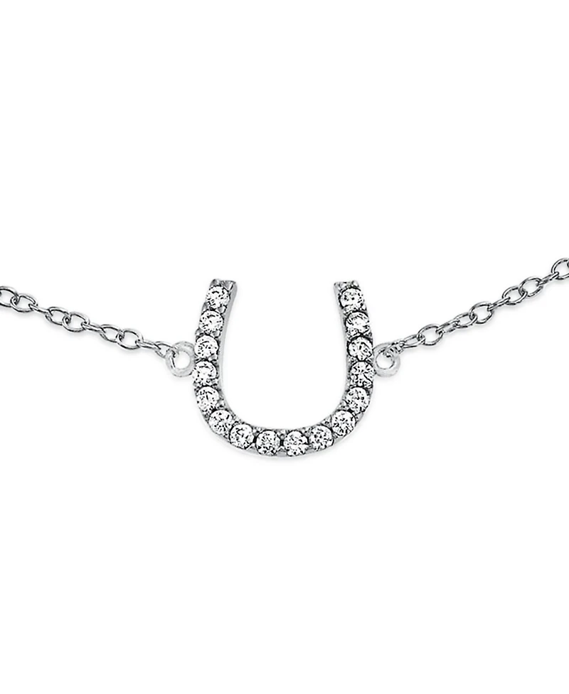 Bling Jewelry Delicate Pave Cz Horseshoe Anklet Ankle Bracelet Gold Plated Sterling Silver 9-10"