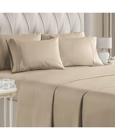 6 Piece Microfiber Solid Sheet Set - Queen