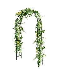 Garden Arch Arbor Trellis Pergola 7.5 ft Metal Archway for Climbing Plants Party