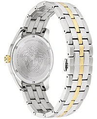 Versace Men's Swiss Greca Time Gmt Two-Tone Stainless Steel Bracelet Watch 41mm