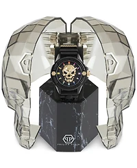 Philipp Plein Men's The Kull Black Silicone Strap Watch 44mm