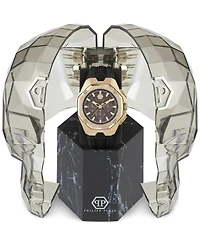 Philipp Plein Men's Chronograph Octagon Black Silicone Strap Watch 44mm