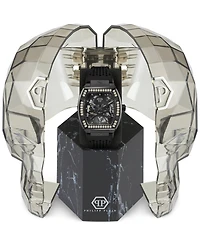 Philipp Plein Men's Automatic The Keleton Black Silicone Strap Watch 44mm