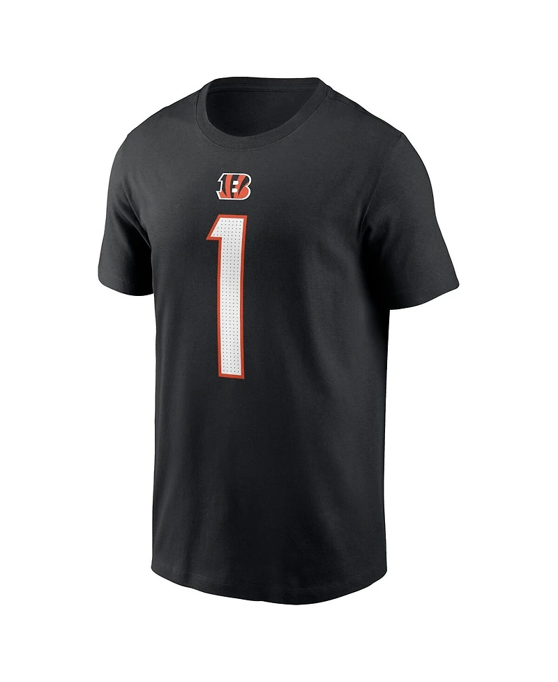 Men's Nike Ja'Marr Chase Black Cincinnati Bengals Player Name and Number T-shirt