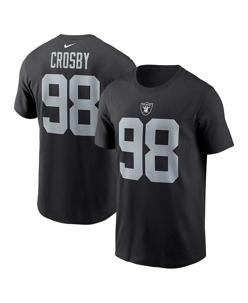 Men's Nike Maxx Crosby Black Las Vegas Raiders Player Name and Number T-shirt