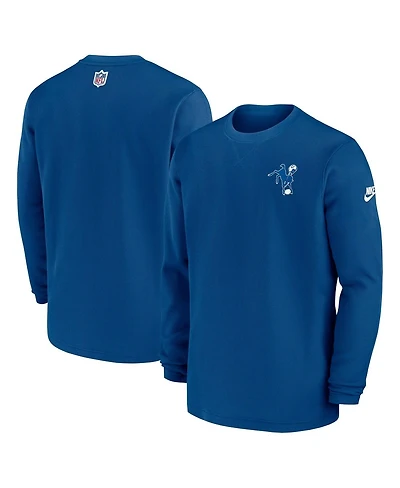 Men's Nike Blue Indianapolis Colts Indiana Nights Alternate Heavy Brushed Waffle Long Sleeve Top