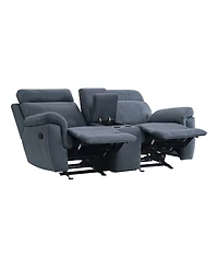 White Label Nadia 76" Double Glider Reclining Loveseat with Center Console