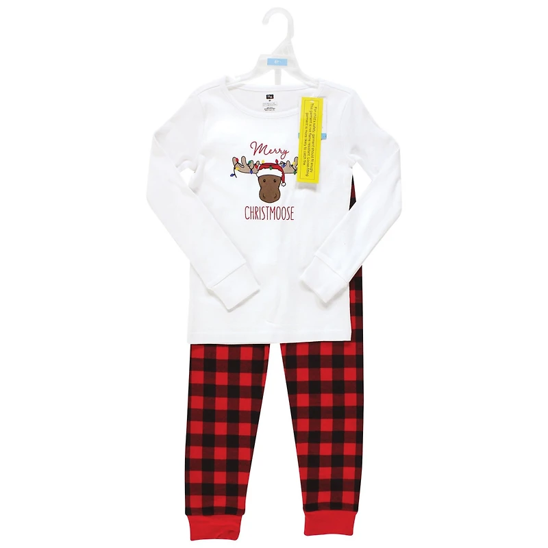 Hudson Baby Boys Cotton Top and Pant Pajama Set, North Pole