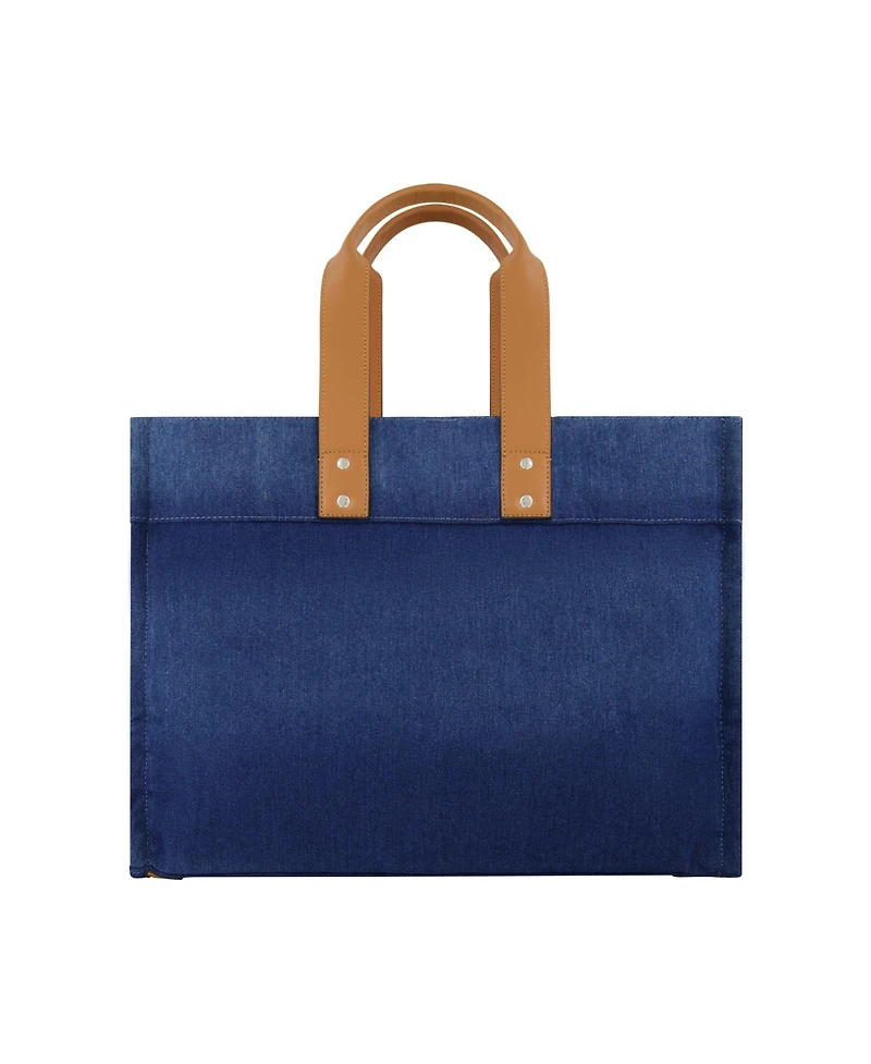 True Religion Washed Navy Denim Large Tote