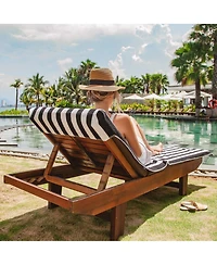 Arkwright Home California Cabana Chaise Lounge Covers (2 Pack), Striped Color Options, 30x85 in. with 8" Fitted Pocket for Beach or Pool Chair