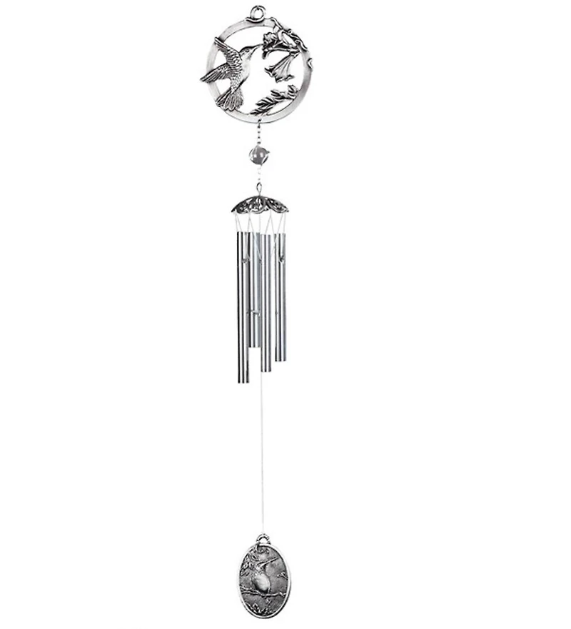 Fc Design 28" Long Hummingbird Pewter Wind Chime