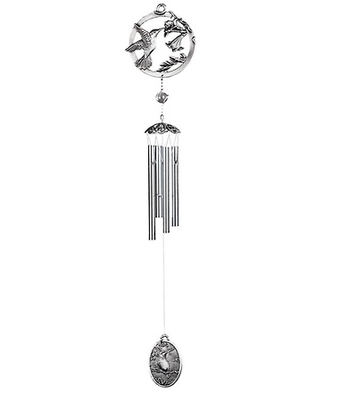 Fc Design 28" Long Hummingbird Pewter Wind Chime