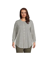 Lands' End Plus Long Sleeve Jersey A-line Tunic